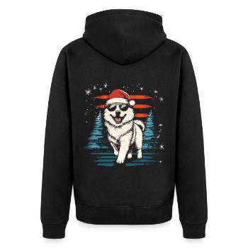 Cool Samoyède de Noël - Veste à capuche bio Premium Unisexe - noir - Dos - Nico (187cm)