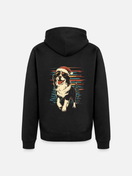 Cool Australian Shepherd Christmas - Unisex Premium Organic Zip Hoodie - black
