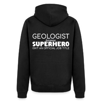 Géologue Géologie super-héros - Veste à capuche bio Premium Unisexe - noir - Dos - Nico (187cm)