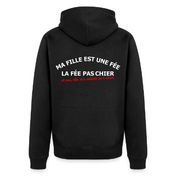 Ma fille est une fée - Veste à capuche bio Premium Unisexe - noir - Dos - Nico (187cm)