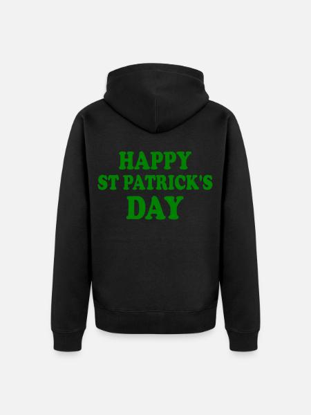 happy st patrick's day - Unisex Premium Organic Zip Hoodie - black