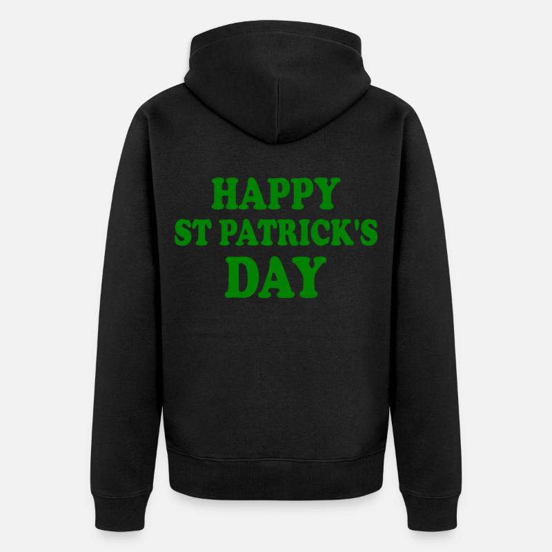 happy st patrick's day - Veste à capuche bio Premium Unisexe - noir