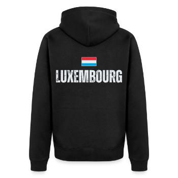 Flag of Luxembourg, Luxembourg pride - Unisex Premium Organic Zip Hoodie - black - Back - Nico (187cm)