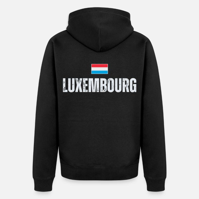 Drapeau du Luxembourg, fierté luxembourgeoise - Veste à capuche bio Premium Unisexe - noir