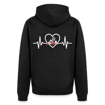 Cœur Karting Passion Pilote - Veste à capuche bio Premium Unisexe - noir - Dos - Nico (187cm)