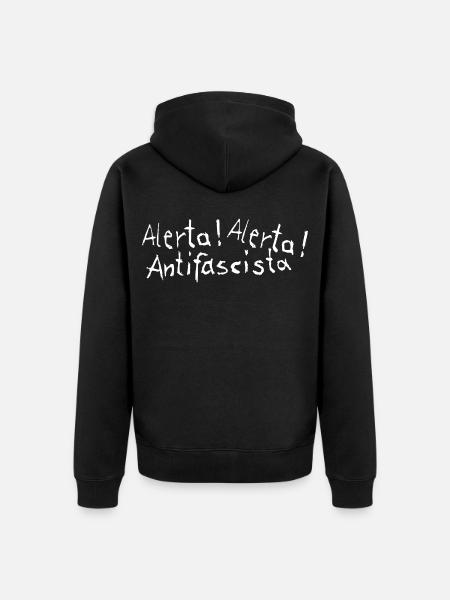 Alerta Alerta Antifascista - Unisex Premium Organic Zip Hoodie - black