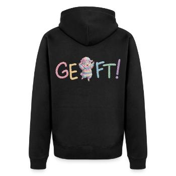 Done! Sheep - Unisex Premium Organic Zip Hoodie - black - Back - Nico (187cm)