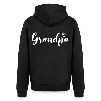 Grandfather Papaw Pop Gramps Granddad Grandpa - Unisex Premium Bio Zip Hoodie - Schwarz - Hinten - Nico (187cm)