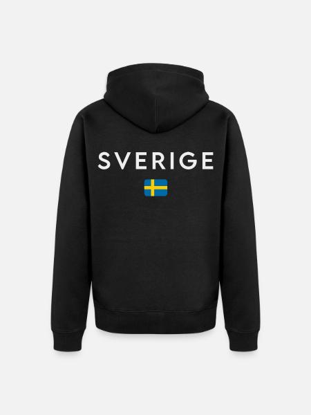 Drapeau de la Suède - Veste à capuche bio Premium Unisexe - noir