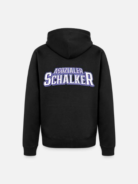 Asozialer Schalker | Gelsenkirchen Schalke - Unisex Premium Bio Zip Hoodie - Schwarz