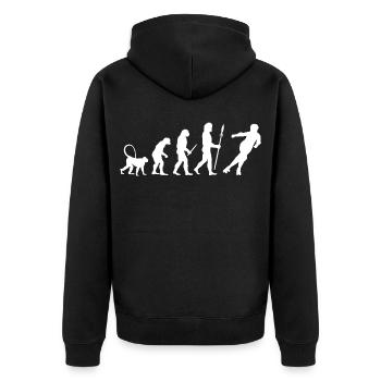 Développement du roller derby - Veste à capuche bio Premium Unisexe - noir - Dos - Nico (187cm)