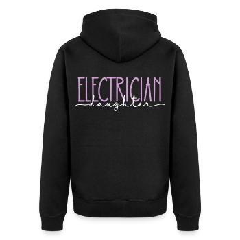 Elektriker stolze Tochter süßes Geschenk - Unisex Premium Bio Zip Hoodie - Schwarz - Hinten - Nico (187cm)