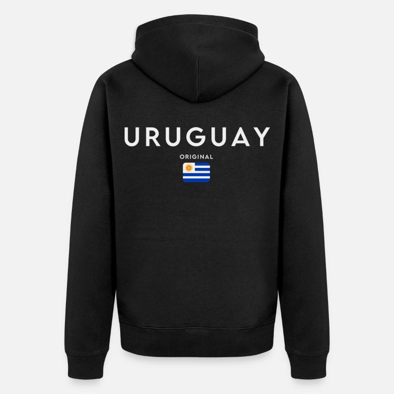 Drapeau de l’Uruguay, fierté uruguayenne - Veste à capuche bio Premium Unisexe - noir