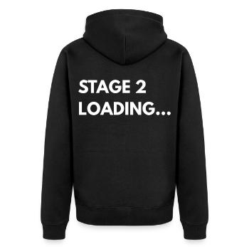 Stage 2 Loading – Performance Car Shirt - Unisex Premium Organic Zip Hoodie - black - Back - Nico (187cm)