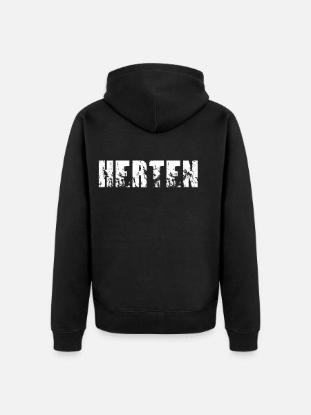 Herten - Unisex Premium Bio Zip Hoodie - Schwarz