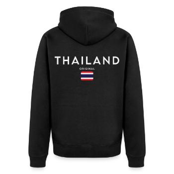 Drapeau de la Thaïlande, fierté thaïlandaise - Veste à capuche bio Premium Unisexe - noir - Dos - Nico (187cm)
