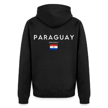 Paraguayan flag, Paraguayan pride - Unisex Premium Organic Zip Hoodie - black - Back - Nico (187cm)