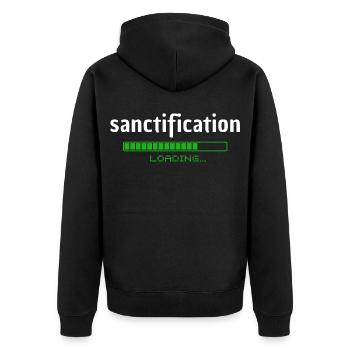 Sanctification - Heiligung - chargement - christlich - Veste à capuche bio Premium Unisexe - noir - Dos - Nico (187cm)