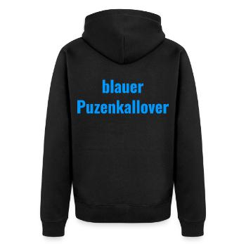 blue Puzenkallover - Unisex Premium Organic Zip Hoodie - black - Back - Nico (187cm)