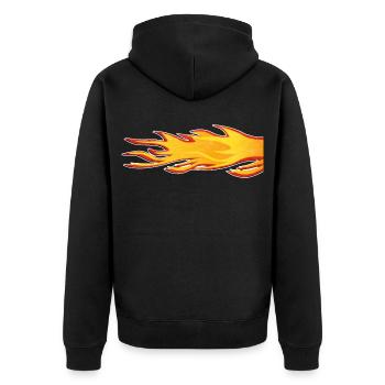 Gaz d’échappement de la queue brûlant par la flamme - Veste à capuche bio Premium Unisexe - noir - Dos - Nico (187cm)