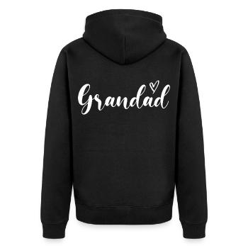 Grandfather Papaw Pop Gramps Grandpa Granddad - Unisex Premium Bio Zip Hoodie - Schwarz - Hinten - Nico (187cm)