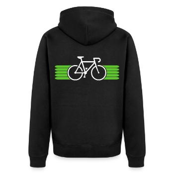 Fahrrad fahren Bike Fahrradfahrer Fahrradfahrerin - Unisex Premium Bio Zip Hoodie - Schwarz - Hinten - Nico (187cm)