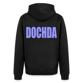 DOCHDA DOH DA Daughter Saxon - Unisex Premium Organic Zip Hoodie - black - Back - Nico (187cm)