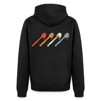 Vintage Honiglöffel - Unisex Premium Bio Zip Hoodie - Schwarz - Hinten - Nico (187cm)