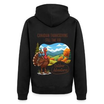 L’aventure canadienne de l’Action de grâce - Veste à capuche bio Premium Unisexe - noir - Dos - Nico (187cm)