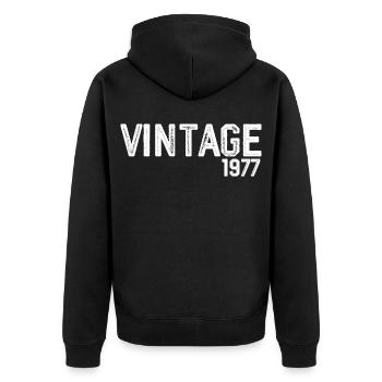 vintage 1977 - Veste à capuche bio Premium Unisexe - noir - Dos - Nico (187cm)