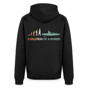 Development of a rower - Unisex Premium Organic Zip Hoodie - black - Back - Nico (187cm)