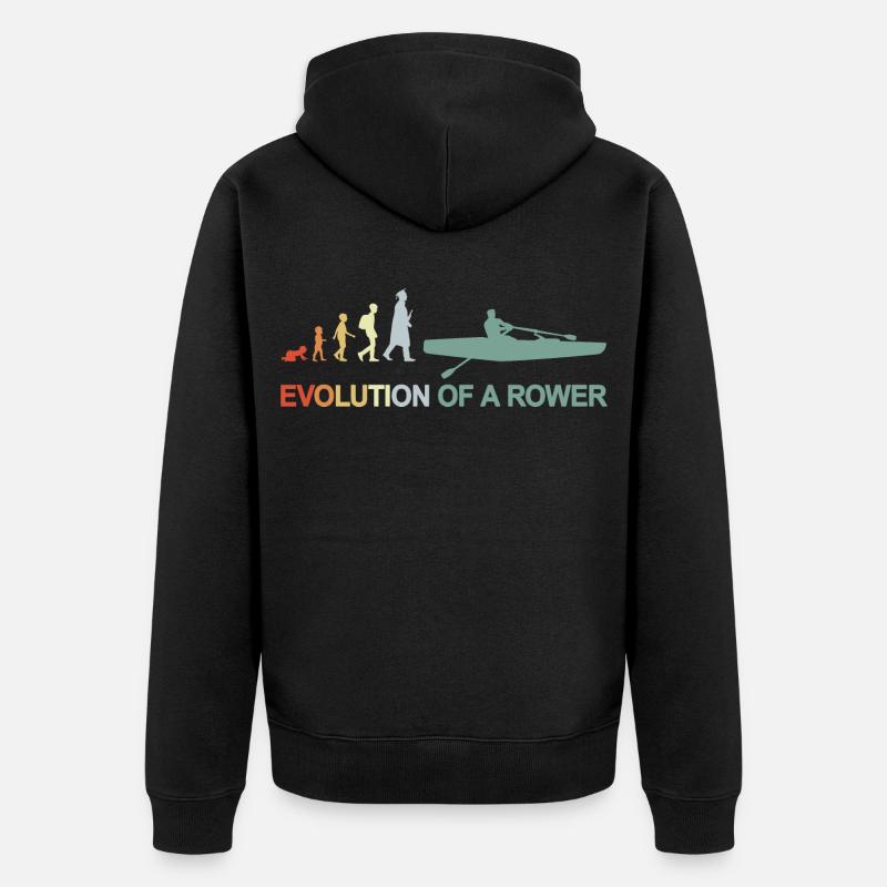 Entwicklung eines Ruderers - Unisex Premium Bio Zip Hoodie - Schwarz