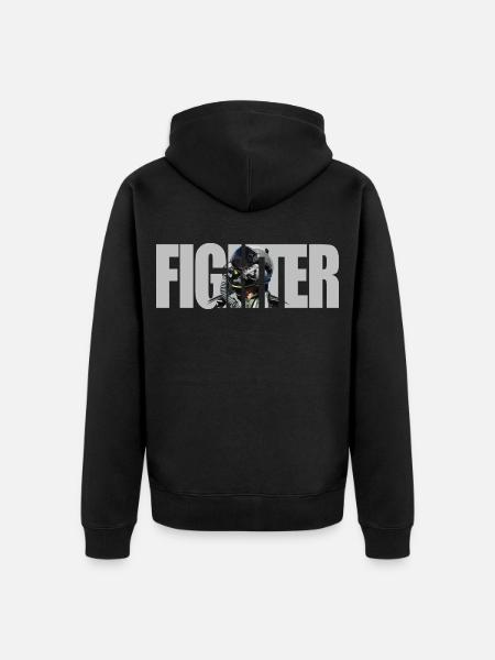 Fighter - Unisex Premium Bio Zip Hoodie - Schwarz