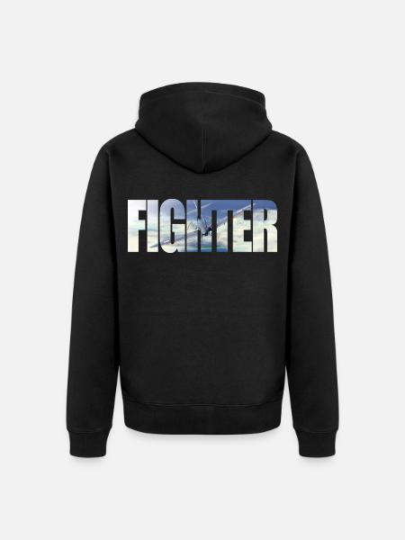 Fighter Spitfire - Unisex Premium Organic Zip Hoodie - black