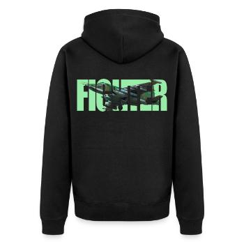 Fighter Su-25 - Unisex Premium Organic Zip Hoodie - black - Back - Nico (187cm)