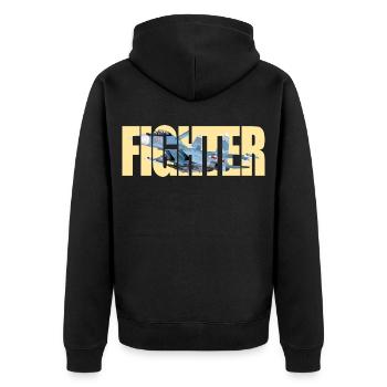 Fighter Su-30SM - Unisex Premium Organic Zip Hoodie - black - Back - Nico (187cm)