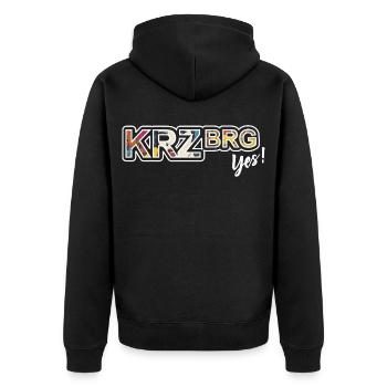 Kreuzberg - die gechillte Ecke in Berlin! - Unisex Premium Bio Zip Hoodie - Schwarz - Hinten - Nico (187cm)