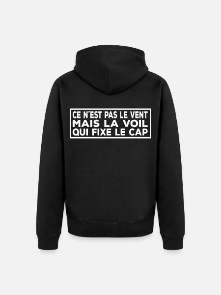 Devis Voile Française – Voile & Vent - Veste à capuche bio Premium Unisexe - noir