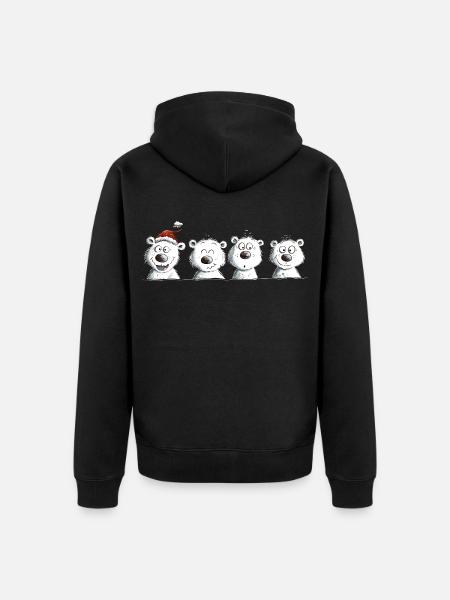 Happy Polar Bear Team Christmas - Unisex Premium Organic Zip Hoodie - black