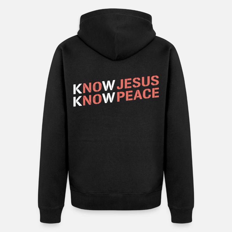 Know Jesus Know Peace Gradient - Veste à capuche bio Premium Unisexe - noir
