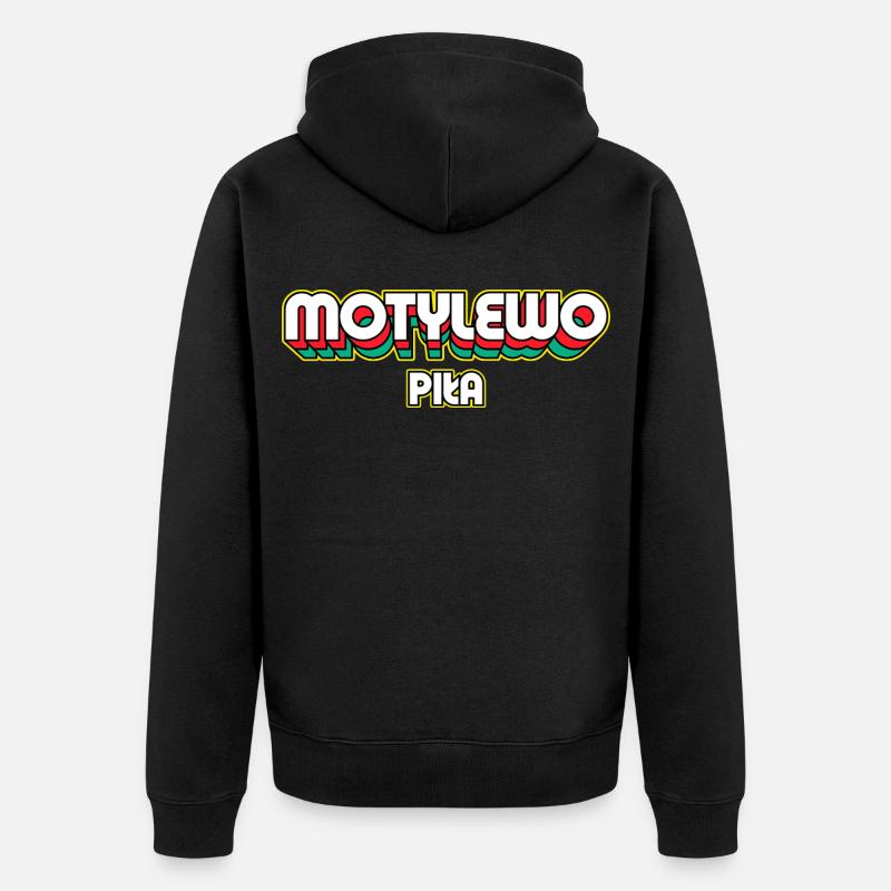 Papillon Piła. Nom du district rétro - Veste à capuche bio Premium Unisexe - noir