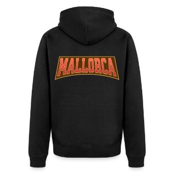 Majorca - Unisex Premium Organic Zip Hoodie - black - Back - Nico (187cm)