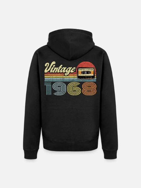 Vintage Since 1968 Mixtape cadeau 53ème anniversaire - Veste à capuche bio Premium Unisexe - noir