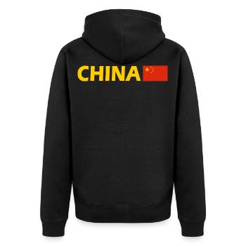 Chine - Veste à capuche bio Premium Unisexe - noir - Dos - Nico (187cm)