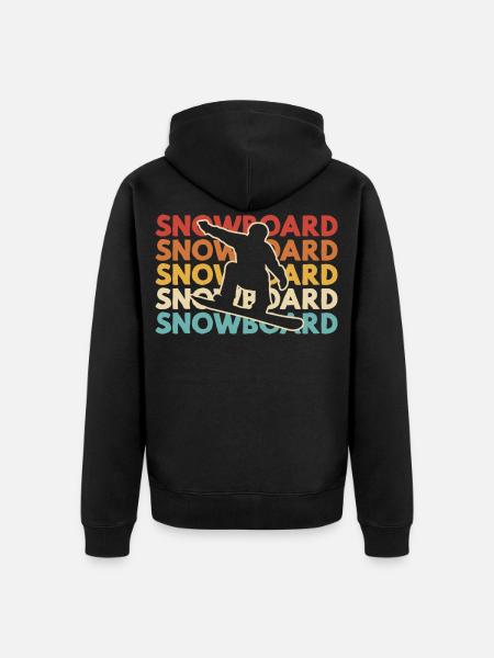 Snowboard Freestyle Design – Farverigt og dynamisk - Premium økologisk unisex-hættejakke - sort