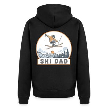 Ski Dad, Funny Skiing Quote - Unisex Premium Organic Zip Hoodie - black - Back - Nico (187cm)