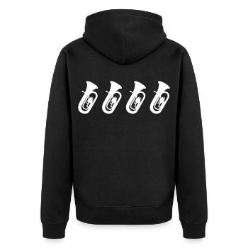 Dessin de tuba - Veste à capuche bio Premium Unisexe - noir - Dos - Nico (187cm)