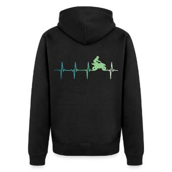 Quad Heartbeat ATV - Unisex Premium Organic Zip Hoodie - black - Back - Nico (187cm)