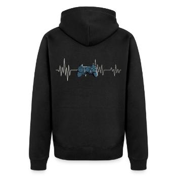 T-shirt Gamer avec manette de jeu - Veste à capuche bio Premium Unisexe - noir - Dos - Nico (187cm)
