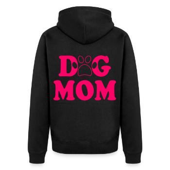 Dog mom - Unisex Premium Bio Zip Hoodie - Schwarz - Hinten - Nico (187cm)
